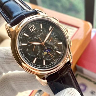    PATEK PHILIPPE  9100  Automatic Movement  Belt Style Black 42mm Watch